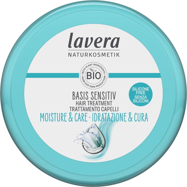 lavera basis sensitiv hair treatment Moisture & Care - without silicone - Intensive moisture & gentle care - vegan- natural cosmetics - 200 ml