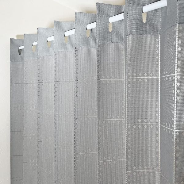 KAEI LACE Accordion Curtain, Patapata Curtain, Flameproof, Washable, Heat Insulation, Blindfold, Room Divider, Thick, Made in Japan, Long Size, Pere Pail, Dot Pattern, Gray (Approx. 59.1 inches (150 cm) x Approx. 86.6 inches (220 cm) Length)