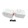 4 Pc 1 Port Wall Outlet 2 Prong AC Power Adapter Plug With On/off Switch 