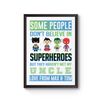 Personalised Superhero Uncle Poster Print Gift, Any Wording, Framed/unframed