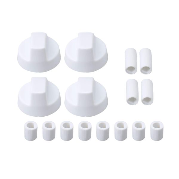 RDEXP 4pcs Universal Stove Gas Range Knob Replacement Plastic White