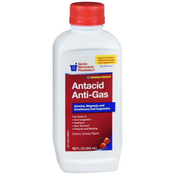 GNP ANTACID ANTIGAS MAX STRENGTH CHERRY LIQ 12OZ 