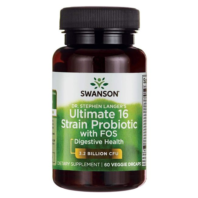 Swanson Ultimate 16-Strain Probiotic with FOS 3.2 Billion CFU 60粒 / プロバイオティック [並行輸入品]