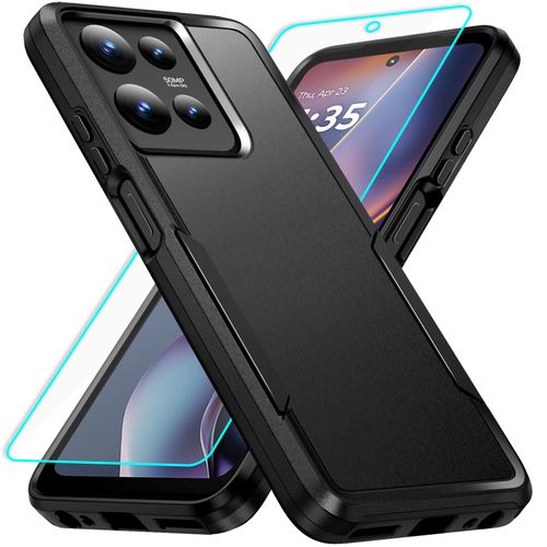 for Motorola Moto G 2025 Case with Screen Protection: Heavy Duty Protective Shockproof and Scratch Proof Cell Phone case for Moto G 5G 2025 Black