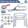 Dental Instruments Rubber Dam Starter Set Kit with Frame Punch Clamps 15 Pcs