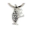 SILVER KNIGHT Jesus Fish Key Ring, Personalized Christian Keyring, Initial Keychain, Religious, Gift Bag