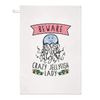 Beware Crazy Jellyfish Lady Tea Towel Dish Cloth