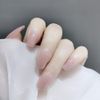 mallnoo 24pcs Medium Length Milk Coffee Simple Fake Nail Easy to Install