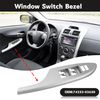 PMFCA Driver Side Master Power Window Switch Bezel Compatible with 2007-2013 Toyota Corolla Replace 74232-02630 Silver with Installation Tool
