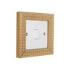 ElekTek Decorative Switch Surround Frame Cover Finger Plate Patterns Gold Dots Dashes