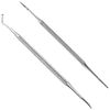 Nail Scalp Remover Ingrown Nail File Ingrown Nail Sonde Stainless Steel Rust Resistant Anti-Slip Easy to Disinfect Cuticle Cutter Ingrown Toenail/Thick Toenail/Toenail Care Nail Care Curved Straight Double Head Nail File Set of 2