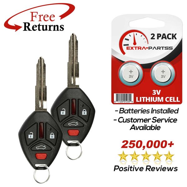 2 Remote Keyless Entry Uncut Key Blade Replacement For Mitsubishi (OUCG8D620MA)