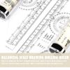 2 Pcs 15cm Rolling Ruler Measuring Parallel Rulers Balancing Scale Drawing Rolling Ruler Multipurpose Drawing Parallel Rolling Rulers for Artists Architects Engineers
