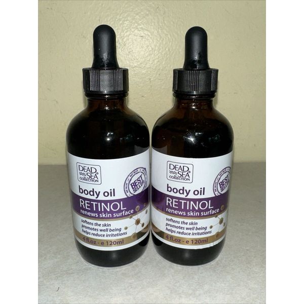 LOT of 2 Dead Sea Collection Retinol Body Oil Renews Skin Surface Well Being 4oz