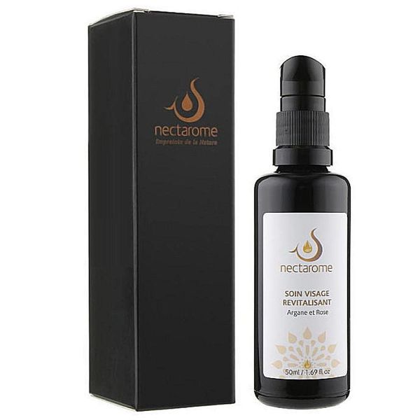 NECTAROME Facial Care Oil, Argan & Rose (Certified Organic Ecosert Cosmos) 1.7 fl oz (50 ml)