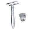 Melo Double-edged Razor, Alloy Material, Holder, Razor, Skin-Friendly, Full Body Shaving, Unwanted Hair Treatment, Safe, Waterproof, Portable, Men's Shaver, Classic Razor, Replacement Blade, For Travel, Overseas, Everyday Use, Stainless Steel Razor