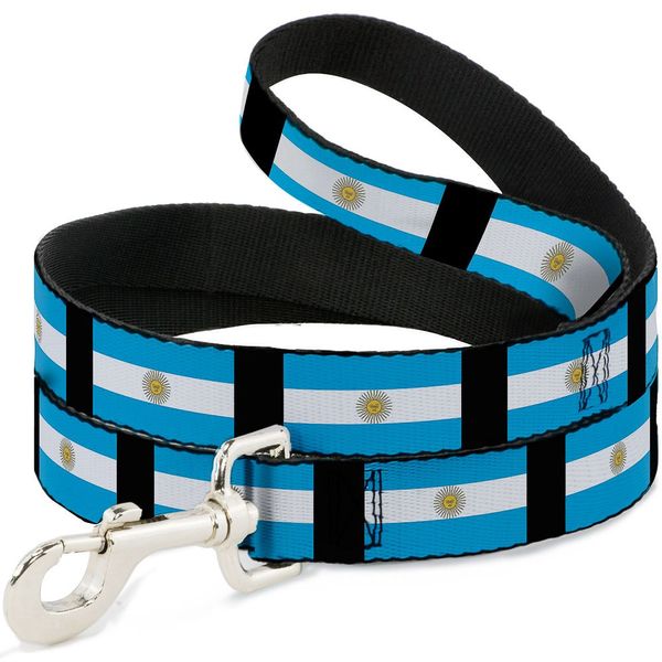 Dog Leash Argentina Flags 4 Feet Long 1.0 Inch Wide