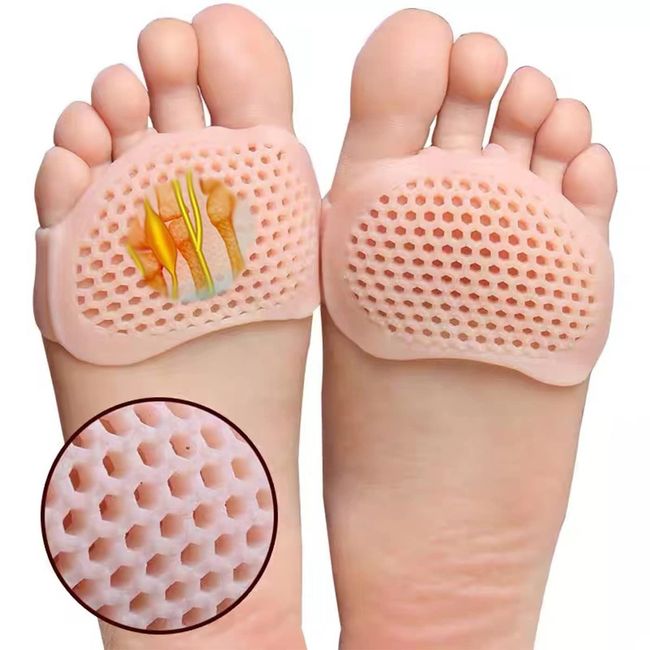 DADYOUPIN Metatarsal Pads, 4-Pack metatarsalgia Insoles Metatarsal Pads for Women Metatarsal Pads for Men, Metatarsal Pain Relief, Breathable and Soft Gel. Nude