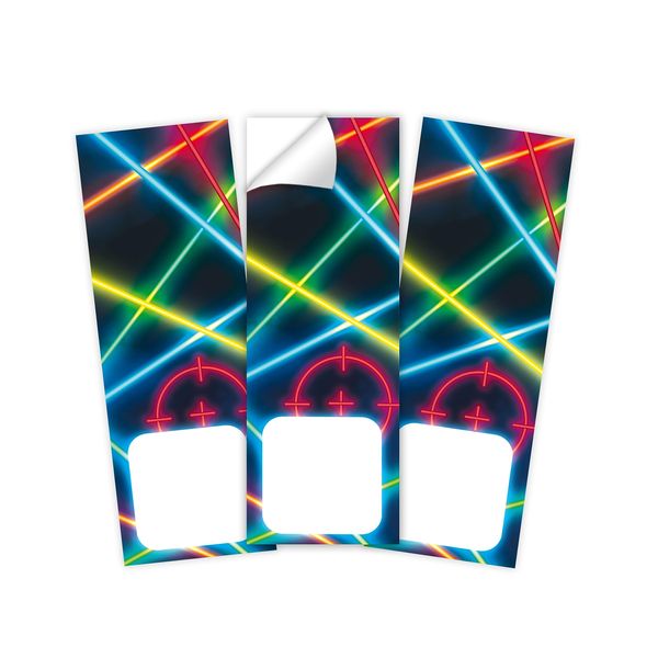 Minkocards 12 Aufkleber Lasertag Laser Tag Verpackung von Geschenken für Jungsgeburtstag Mädchengeburtstag Etiketten für Geschenkverpackung