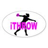 CafePress Pink Discus Sticker Oval Car Bumper Sticker