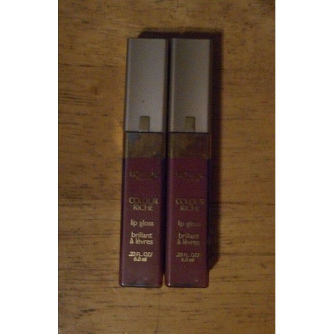 2 tube lot LOREAL COLOUR RICHE LIP GLOSS 220 RICH ROSE unsealed