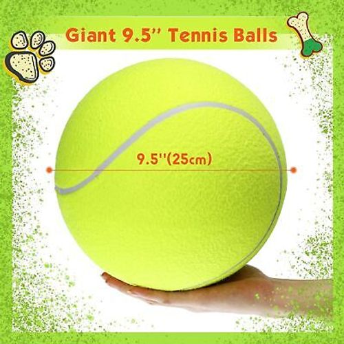 9.5" Gaint Tennis Ball for Dogs Inflatable Large Tennis Ball Large Pet Toys Ball