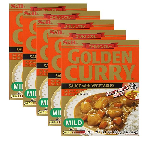 [ 5 Packs ] S&B Golden Curry Sauce with Vegetables Mild 8.10 Ounce