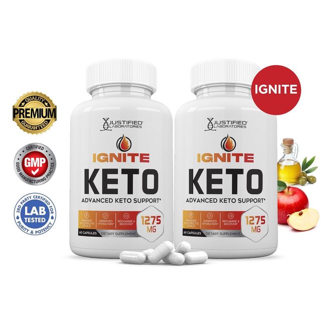 Ignite Keto ACV Pills 1275 MG Stronger Than Gummies Keto Support 2 Bottle