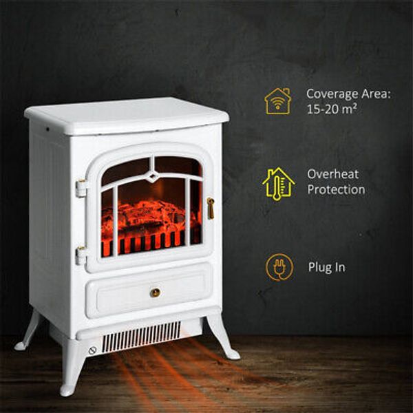 22 Inch Electric Fireplace 750W 1500W Adjustable Heat Indoor Home Decor Heater