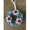 Felt Easter decoration, handmade Easter home decor, wreath with flowers