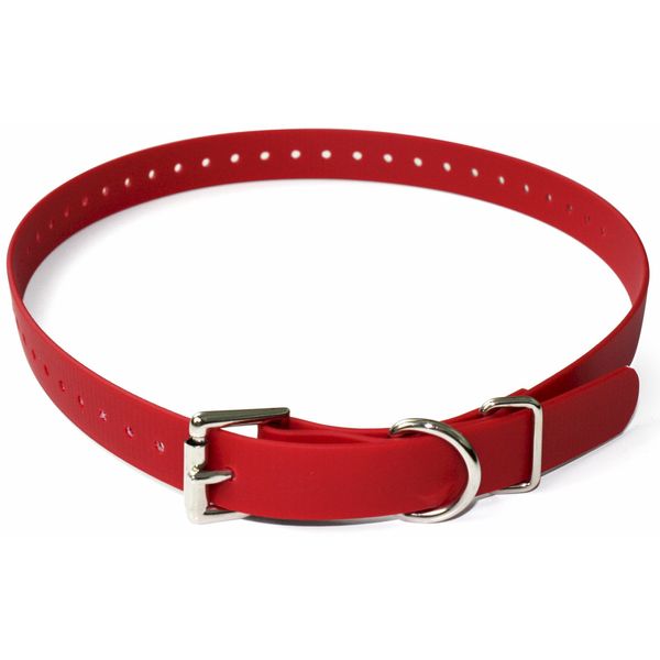 Educator Biothane Dog Collar, Waterproof, Odorproof, Metal Buckle and D Ring, Adjustable for Custom Fit, Cool and Comfortable, for Small, Medium, or Large Dogs, 3/4-Inch, Red