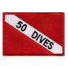 50 DIVES SCUBA DIVING PATCH embroidered iron-on CERTIFICATION DIVER DOWN FLAG