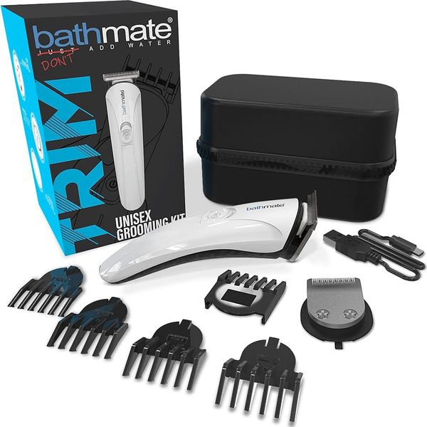 BathMate Trim Mens Shaver, Body Groomer & Groin Hair Trimmer, Balls Trimmer & Hair Clippers, Rechargeable Built-in Battery, Skin Safe Male Hygiene Razor