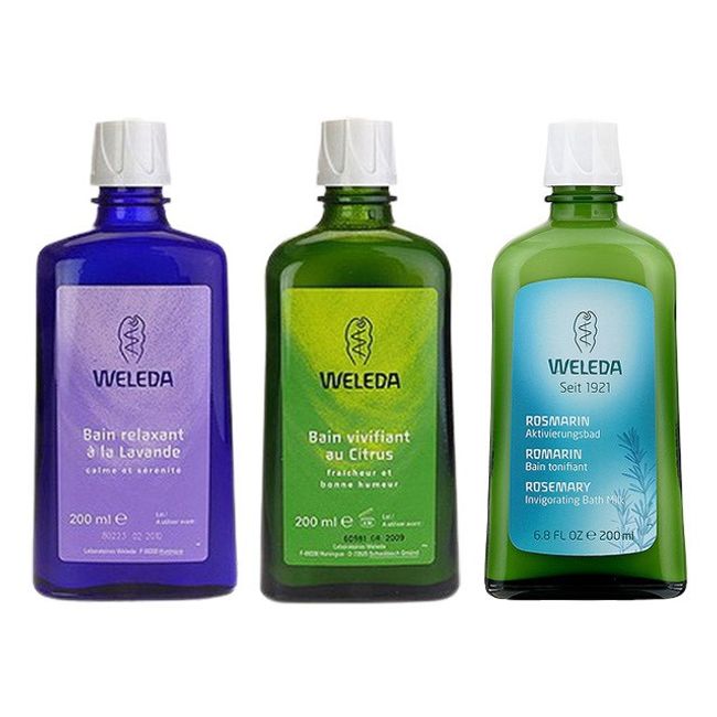 Weleda Bath Milk 3 Types Set Lavender &amp; Citrus &amp; Rosemary 200ml each WELEDA Organic Relaxing Bath Time