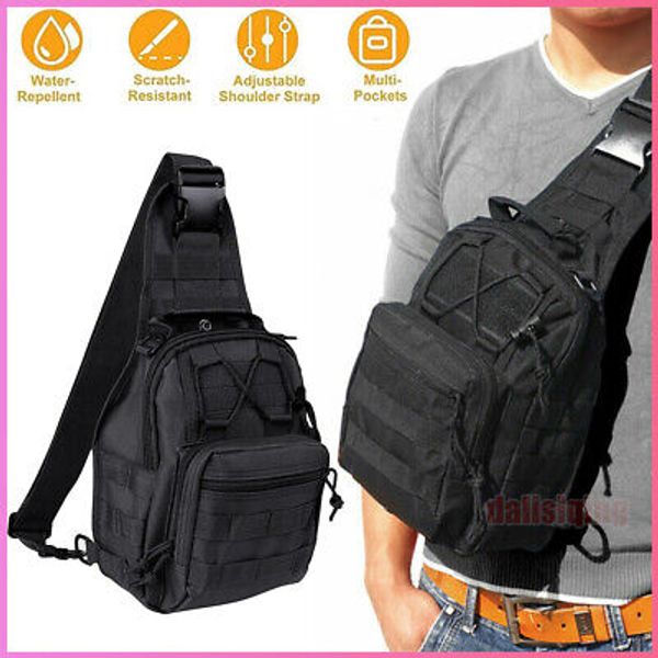 Mens Backpack Tactical Sling Shoulder Bag Molle Travel Chest Pack Outdoor Hiking