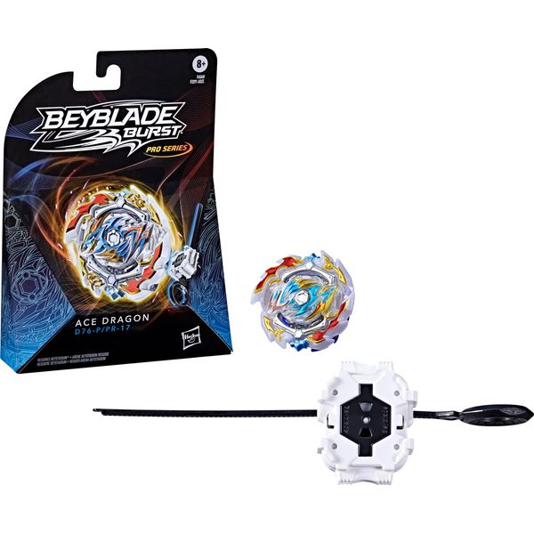 Beyblade Burst Pro Series Ace Dragon Spinning Top Starter Pack - Attack Type Battling Game Top with Launcher Toy