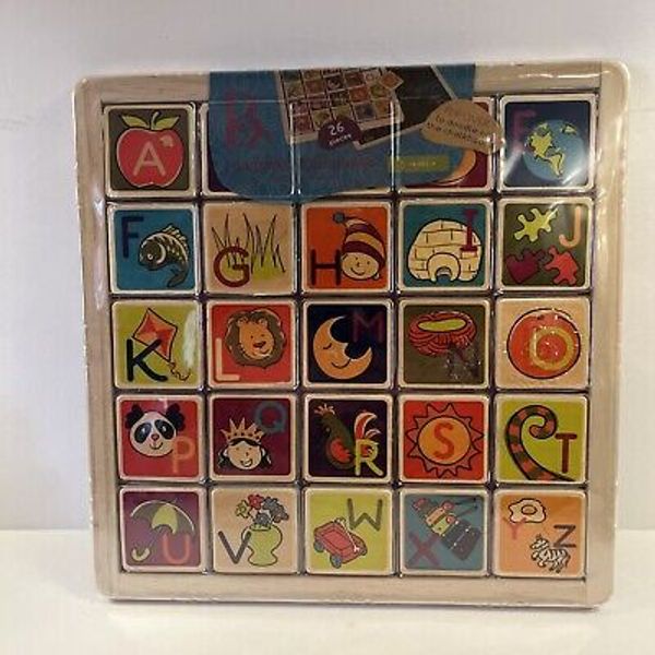 B. toys Magnetic 26pc Alphabet Puzzle Or Flip Over To Doodle On The Chalkboard