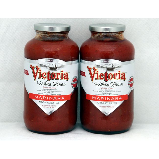 Victoria White Linen Marinara Sauce Twin pack ( 2- 40oz bottles )