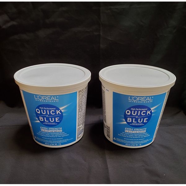 L'OREAL Quick Blue Extra Strength Powder Hair Bleach 1 lb (2 Pack)