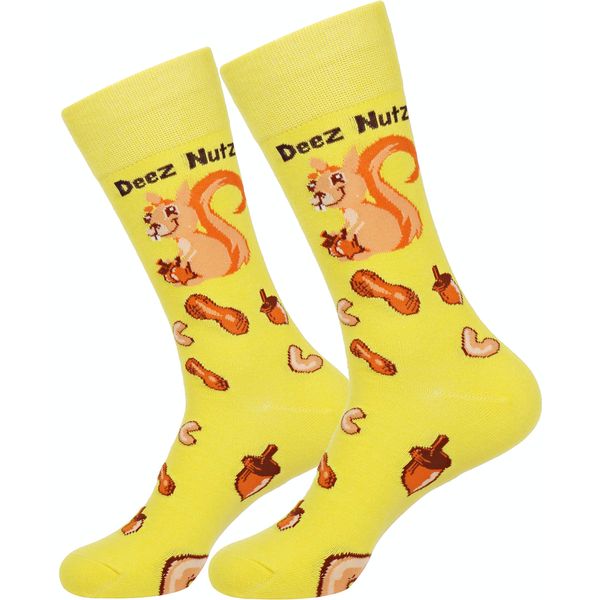 Funny Socks Deez Nuts Meme Socks Squirrel Lovers Socks Fun Socks Unisex Funky Socks Casual Dress Socks