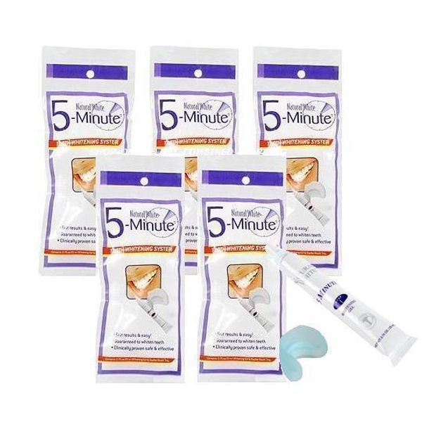5 Natural White 5 MinuteTooth Whitening System Gel+Tray, WOW, Plus White Teeth!