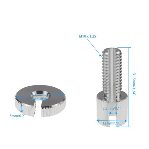 Nihfien 6 PCS M10 Clutch Brake Cable Adjuster Screw,Universal Brake Clutch Cable Line Adjuster Screw Adjusting Nut Bolt with Slotted 10MM for Motorcycle Motorbike Moped Scooter Dirt Bike-Silver