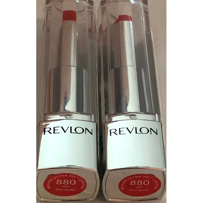 Revlon Ultra HD Lipstick, 880 HD Marigold, 2 Pack