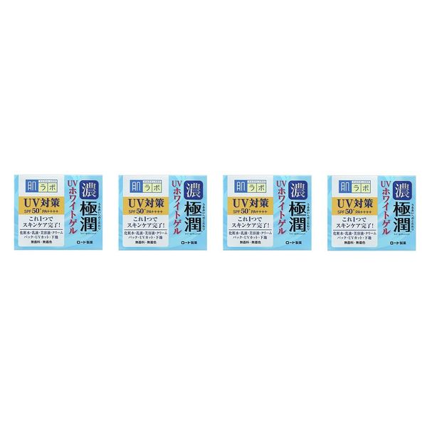 Hada Lab Gokujun UV White Gel (SPF 50+ PA++++), 3.2 oz (90 g) x 4 Packs