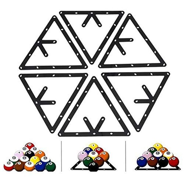 Dioche Magic Ball Rack Holder Sheet, Billiard Rack Holder, 6Pcs Billiard Rack Black Triangle Ball Holder Positioning Billiard Table Pool Cue Accessory