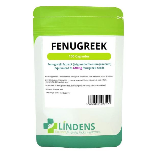 Fenugreek Seed Extract 610mg Double Pack 200 Capsules Trigonella Foenum-Graecum