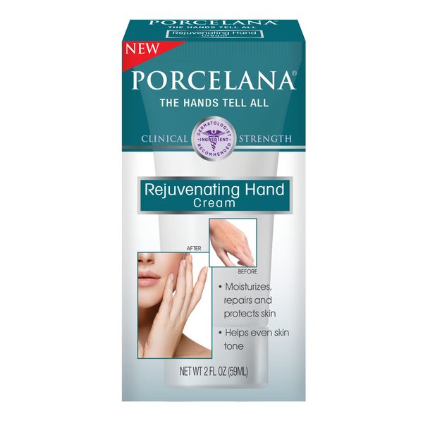 Porcelana Rejuvenating Hand Cream - Moisturizing & Anti Aging Lotion - Non Greasy Formula Evens Skin Tone & Dermatologist Recommended (2 oz)