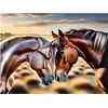 Two Horses Pattern A982 Accent Tile Mural Kitchen Bathroom Wall Backsplash Behind Stove Range Sink Splashback One Tile 8"x6" Ceramic, Matte