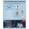 All Metal 12'' Filtered Rainfall Shower Head Combo, High Pressure Handheld Showe