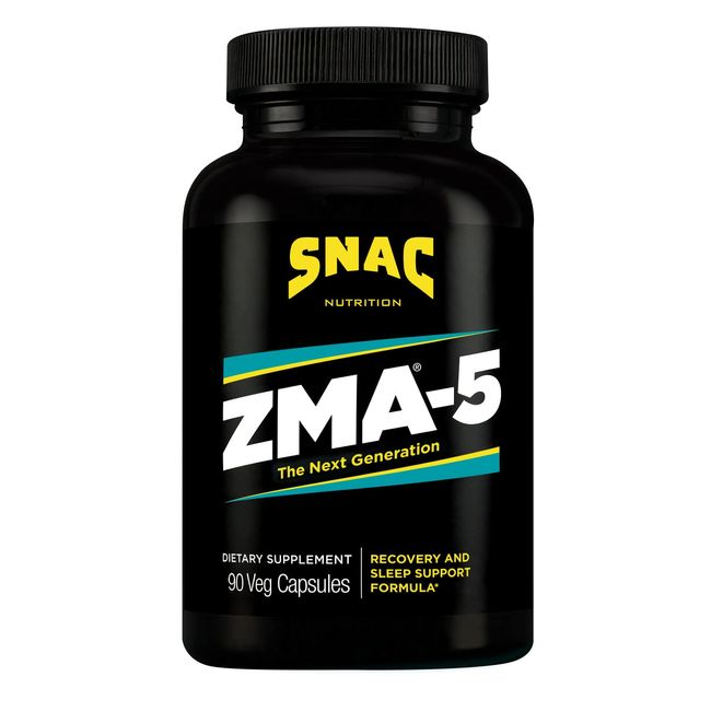 SNAC ZMA-5 Sleep Aid Supplement, Promote Muscle Recovery & Growth, Immune Support, & Restorative Sleep with Zinc, Magnesium & 5-HTP, Post Workout, Before Bed ZMA Supplements 90 Veggie Capsules